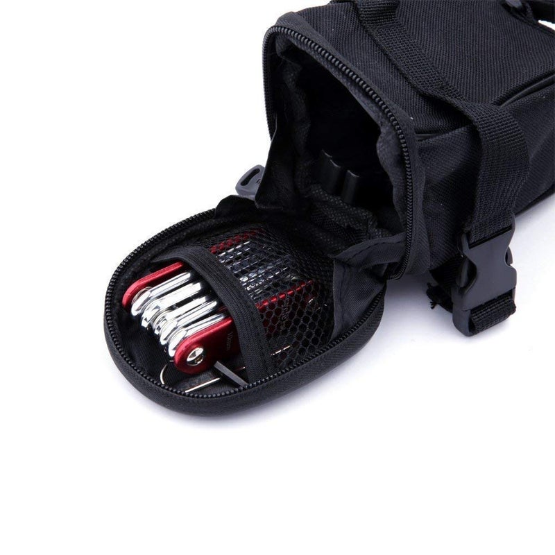 WOTOW Bike Repair Tool Kit & Bike Saddle Bag, 14 in 1 Bike Chain Tool Hex Key Wrench Maintain Accessories Multitool Set with Portable Under Seat Bag for Road Mountain Commuter Bicycle(Red) - Image 3